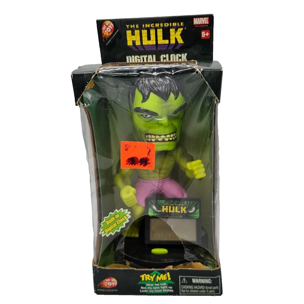 The Incredible Hulk Bobblehead Digital Clock Way Out Toys 2003 Marvel See Video